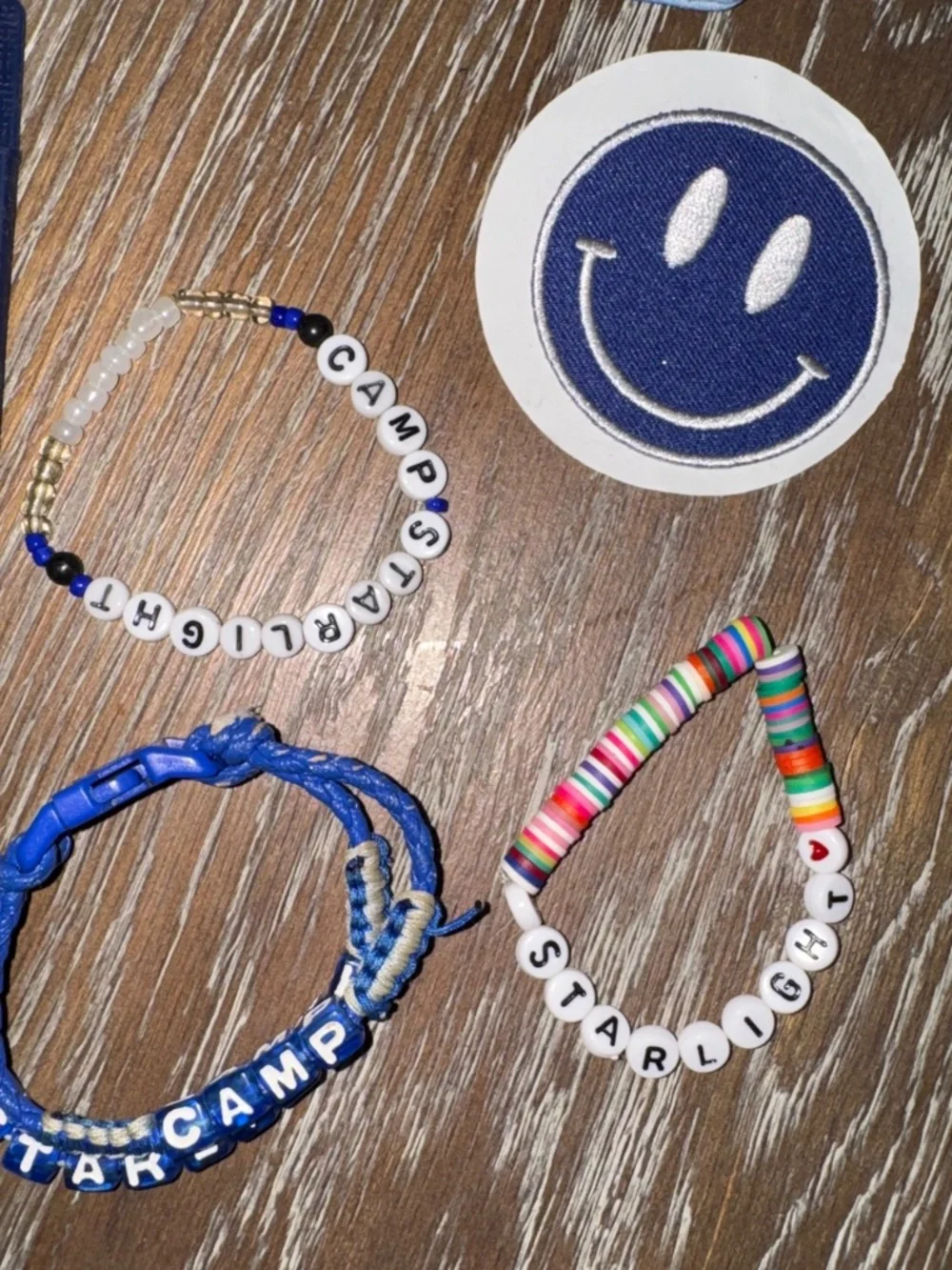 Camp Starlight bracelets, stickers,  phone case bag